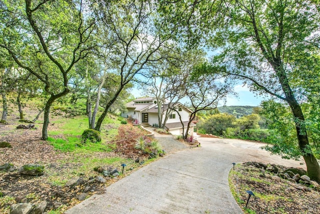 view of home's community with concrete driveway