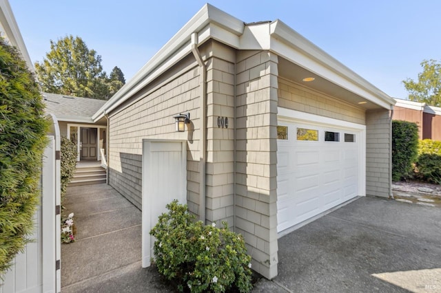 garage with driveway