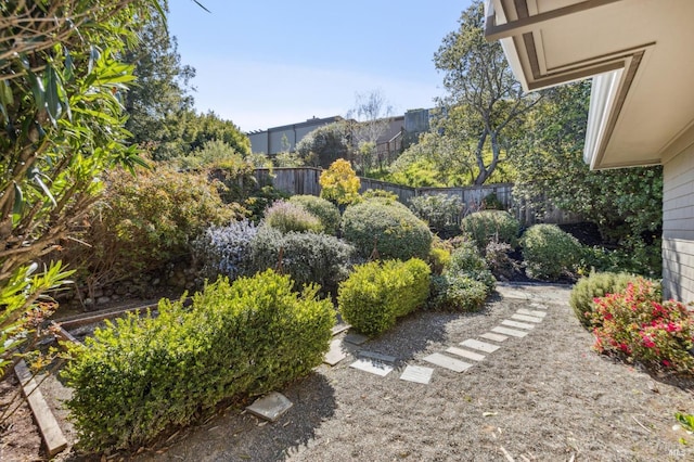 view of yard with fence