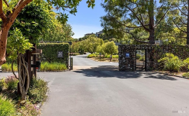 view of street with a gate