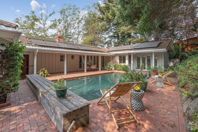 765 Tiburon Blvd, Tiburon, CA 94920 - outdoor pool with french doors and a patio