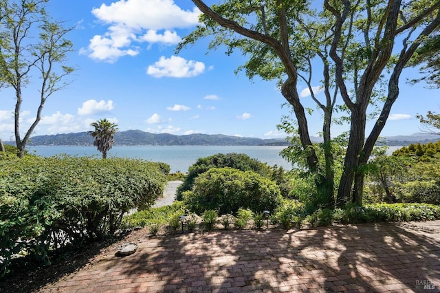 water view with a mountain view