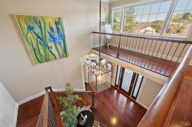 15 Kingswood Dr, Petaluma, CA 94952 - staircase with wood finished floors and baseboards
