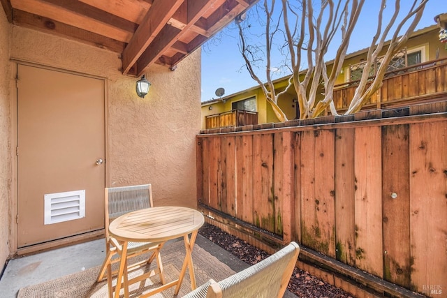 view of patio with fence