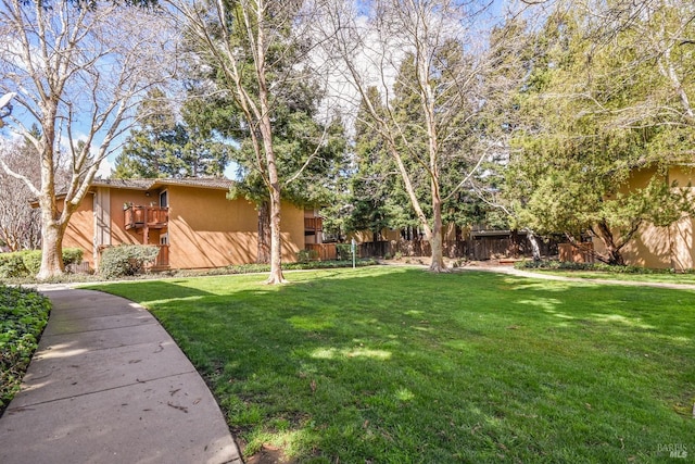 view of yard with fence