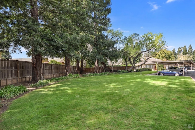 view of yard featuring fence