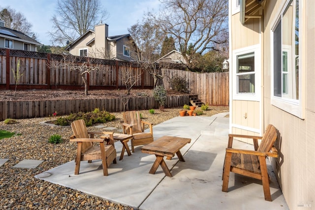 view of patio / terrace featuring a fenced backyard