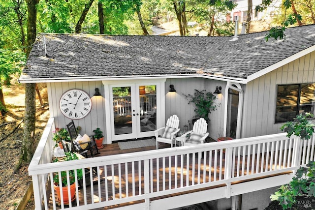 deck featuring french doors