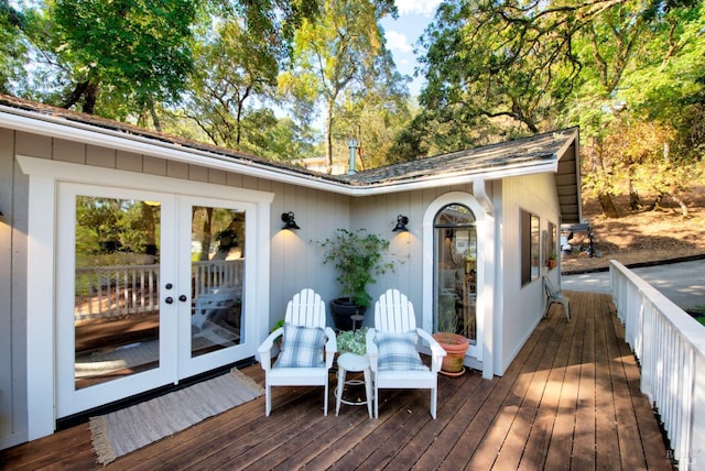 deck with french doors