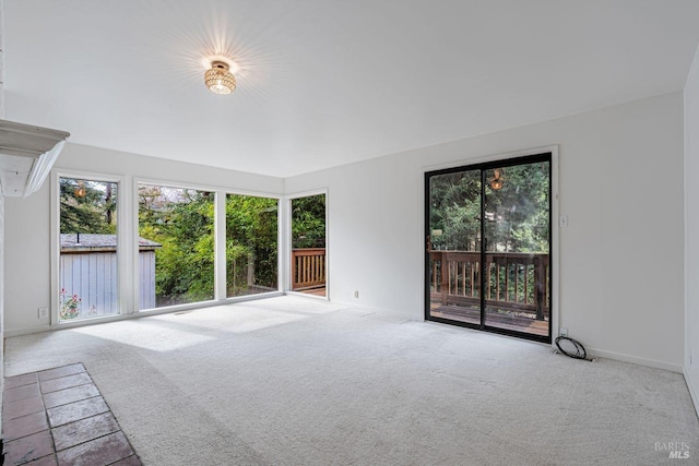 spare room featuring baseboards and carpet floors