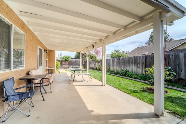 view of patio with a fenced backyard