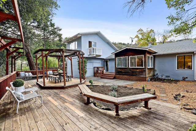 deck featuring an outdoor living space