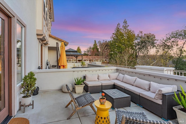 view of patio featuring outdoor lounge area