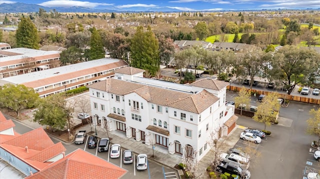 birds eye view of property with a residential view