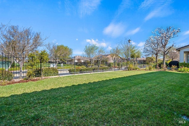 view of yard featuring fence