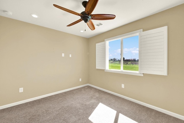 9862 Whalen Rd, Wallace, CA 95252 - carpeted spare room featuring baseboards, ceiling fan, recessed lighting, and a smoke detector