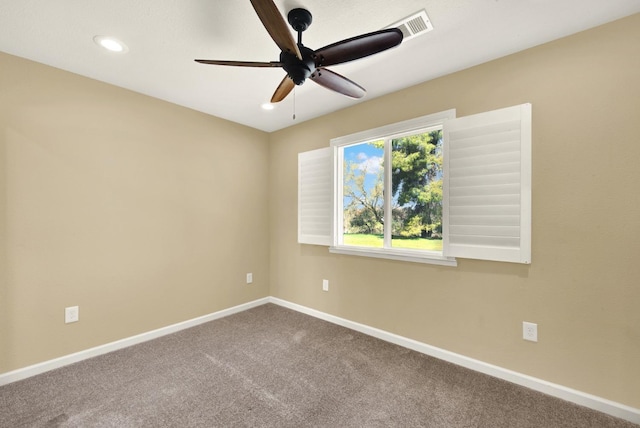 9862 Whalen Rd, Wallace, CA 95252 - carpeted spare room with ceiling fan, baseboards, and recessed lighting