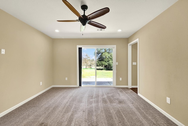 9862 Whalen Rd, Wallace, CA 95252 - carpeted spare room with a ceiling fan, baseboards, and recessed lighting