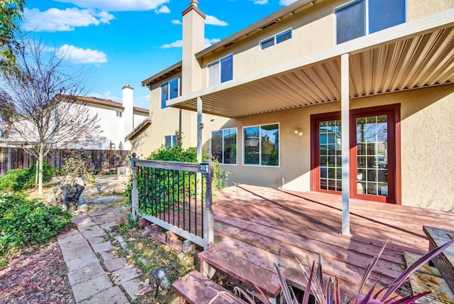 deck featuring fence