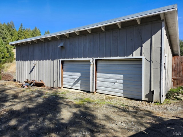 view of garage