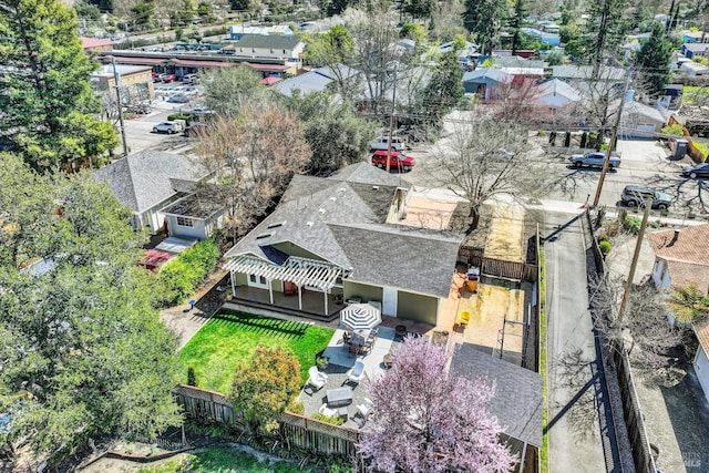 aerial view featuring a residential view