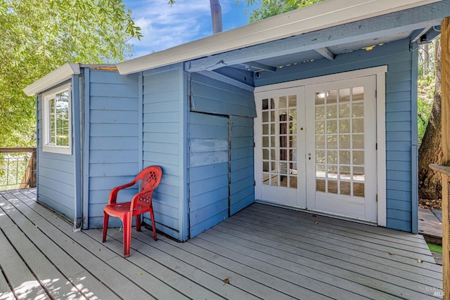deck featuring french doors