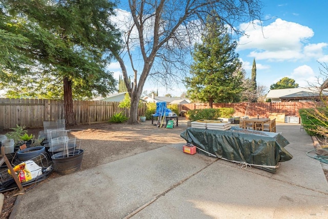 view of patio with a fenced backyard