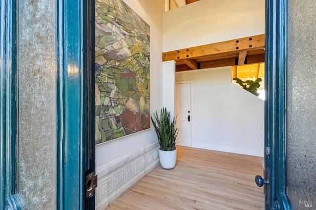 entrance foyer featuring wood finished floors