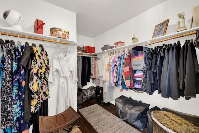 spacious closet with wood finished floors