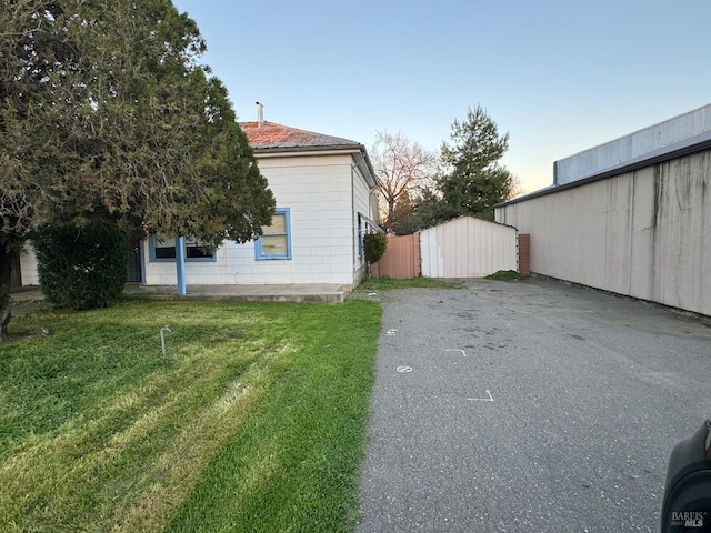 view of yard with a patio area and fence