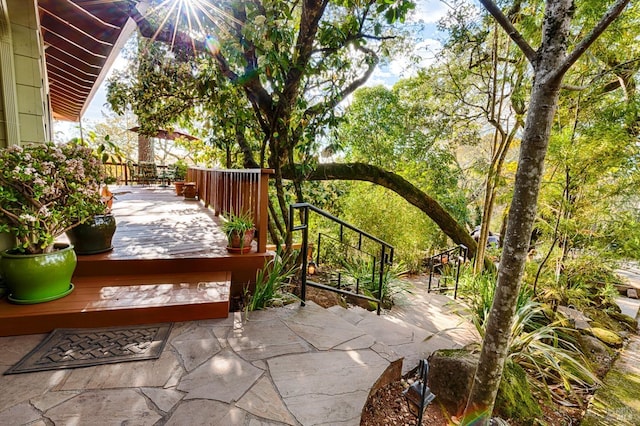 view of patio / terrace featuring a wooden deck