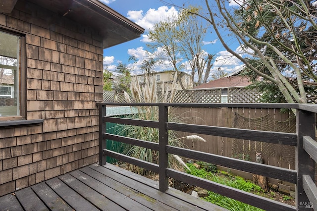 deck featuring fence