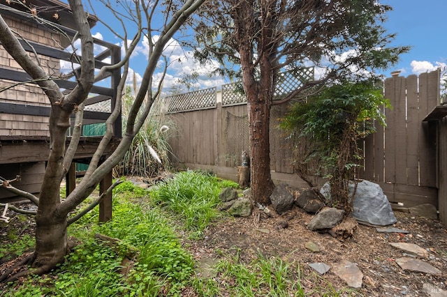 view of yard with fence