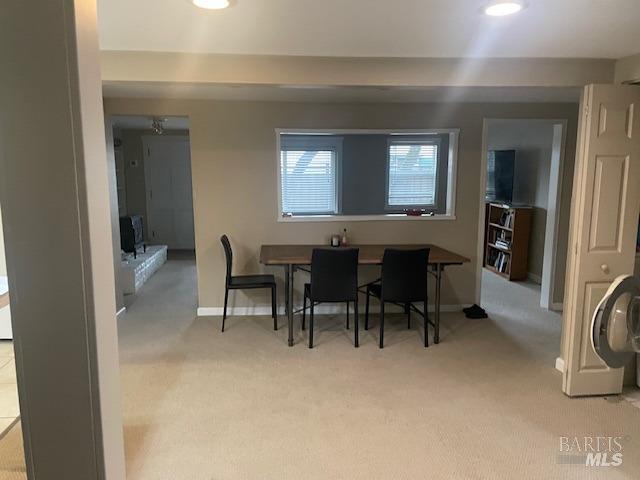505 Petaluma Blvd N, Petaluma, CA 94952 - dining space with light carpet, baseboards, and recessed lighting
