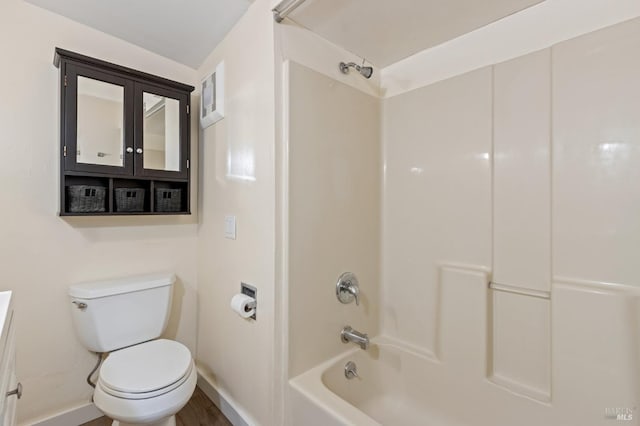 505 Petaluma Blvd N, Petaluma, CA 94952 - bathroom with shower / bath combination, toilet, baseboards, and vanity