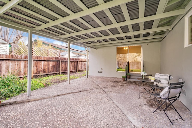 view of patio / terrace with fence