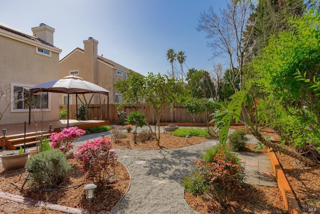 view of yard with a patio area and fence