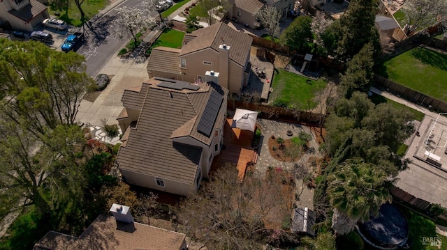 drone / aerial view with a residential view