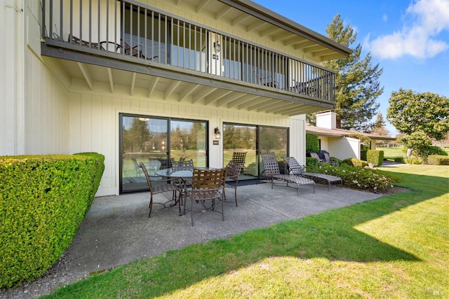 view of patio / terrace with a balcony