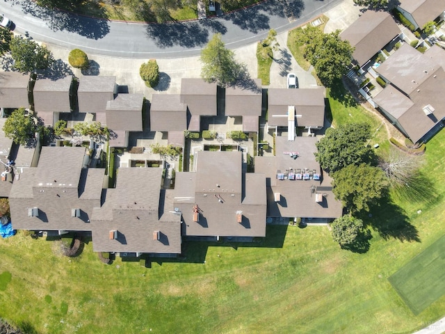 drone / aerial view with a residential view