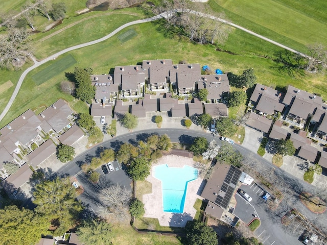 bird's eye view with a residential view