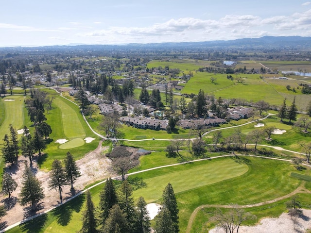 drone / aerial view with golf course view