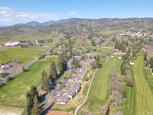 aerial view with a mountain view