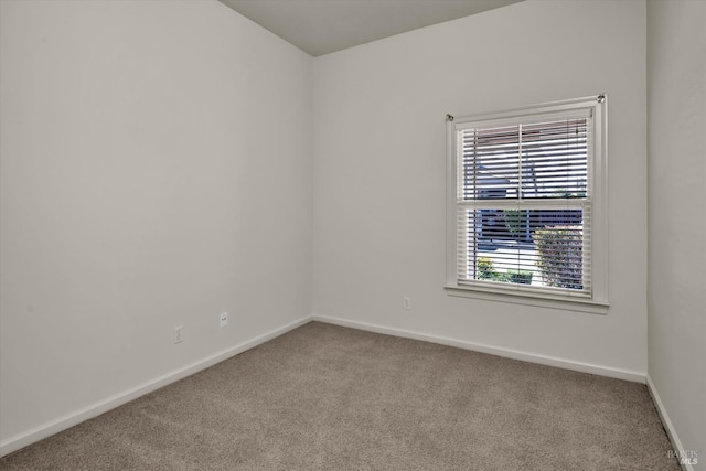 spare room with baseboards and carpet floors