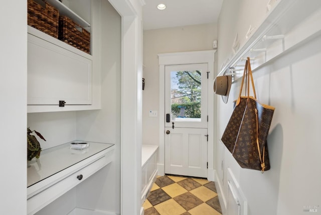 interior space with recessed lighting and light floors