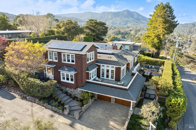 aerial view featuring a mountain view