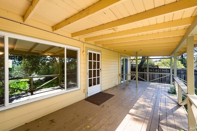 wooden deck with fence