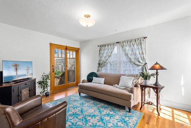 living room featuring wood finished floors