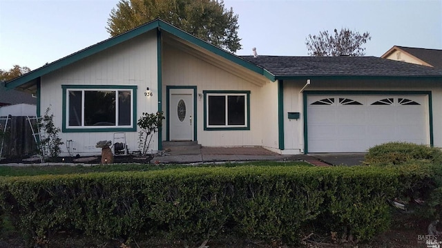 view of front of home with a garage