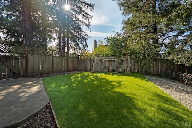 view of yard featuring a fenced backyard